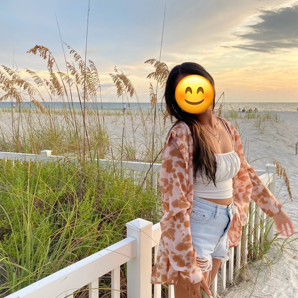 Boohoo Sheer Long Sleeve Lightweight Button Up